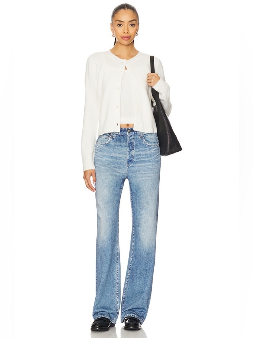 Rag & Bone Miramar Wide Leg Sweatpant Jeans Terry Denim Blue Size 30